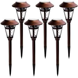 GIGALUMI Solar Pathway Lights Outdoor, 6 Pack Super Bright High Lumen Solar Powered LED Garden Lights for Lawn, Patio, Yard