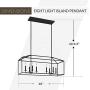 Sea Gull Lighting 6615008-839 Perryton Eight Island Pendant Hanging Modern Light Fixture, Blacksmith Finish