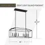 Sea Gull Lighting 6615008-839 Perryton Eight Island Pendant Hanging Modern Light Fixture, Blacksmith Finish