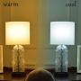 Cuaulans Mid Century Rustic Table Lamp, Bedside Nightstand Lamp, 16” Decorative Lamps with White Fabric Shade Textured Glass for Bedroom Living Room Kids Room Study Room Dorm, Set of 2, Black