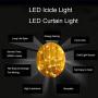 GYDING LED Icicle String Lights, Christmas Icicle Lights 16.4Ft 216 LEDs Window Curtain Starry Fairy Lights Plug in 8 Modes for Wedding Party Bedroom Garden Patio Outdoor Indoor (Warm White, 5)