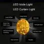 GYDING LED Icicle String Lights, Christmas Icicle Lights 16.4Ft 216 LEDs Window Curtain Starry Fairy Lights Plug in 8 Modes for Wedding Party Bedroom Garden Patio Outdoor Indoor (Warm White, 5)