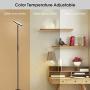 Tangkula Sky LED Torchiere Floor Lamp, Dimmable Standing Light with 3 Light Options, Ideal for Living Room, Bedroom and Office (Black)