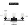 BONLICHT Vanity Lights Vintage Industrial 3 Lights Black Wall Sconce with Clear Glass Shade and Metal Base,Rustic Bathroom Light Fixture Hallway Wall Lamp for Kitchen Powder Room Living Room Bedroom