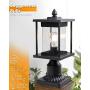 Osimir Outdoor Post Lantern, 2 Pack Modern Outdoor Post Light Fixtures with Pier Mount Base, Sanded Black Finish Seeded Glass, 6.5'' W x 16'' H, 8598/1G-2PK
