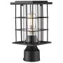 FEMILA Outdoor Post Light Fixture, Exterior Pole Lantern, Waterproof Matte Black Pillar Light with Clear Glass Shade, 4FY40P BK