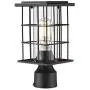 FEMILA Outdoor Post Light Fixture, Exterior Pole Lantern, Waterproof Matte Black Pillar Light with Clear Glass Shade, 4FY40P BK