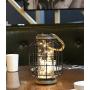 JHY DESIGN Metal Cage LED Lantern Battery Powered,9.4'' Tall Cordless Accent Light with 20pcs Fairy Lights Great for Weddings Parties Patio Events Indoors Outdoors