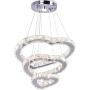 Modern Crystal 3 Heart Rings LED Chandelier Light Fixture Pendant Lighting Adjustable Stainless Steel Ceiling Hanging Lamp for Living Room Dinning Room Bedroom (Changeable)