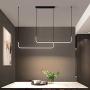 Maxax Linear LED Chandelier Lighting with Adjustable Half Flush Mount Ceiling Hanging Lamp Fixture for Bedroom Living Dining Room Kitchen Island,Black Finish