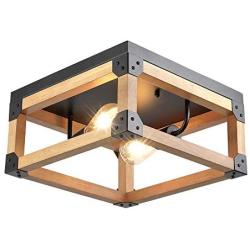 Maxax Flush Mount Ceiling Light Farmhouse Flush Mount Close to Ceiling Lamp 2-Light for Kitchen Island Dining Room Bedroom Foyer Hallway