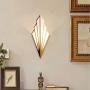 Modern Wall Light Simple Creative Wall Sconces Bedroom Aisle Living Room Wall Lamp Holder E14 Socket Art Deco Lighting Fixture (Bulb Not Included) (Golden) [Energy Class A++]