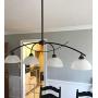 Dazhuan Vintage Frosted Glass Shade Chandelier 4-Lights Pendant Lighting Hanging Ceiling Lamp