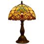 Tiffany Style Retro Lamp Table Light 12 Inches Wide 18 Inches Tall Hand-Cut Stained Glass Desk Antique Night Light for Living Room Restaurant Office