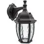 Maxxima LED Outdoor Wall Light, Black w/Clear Water Glass, Photocell Sensor, 580 Lumens, 3000K Warm White, Dusk to Dawn Light Sensor