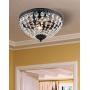 Bestier Modern French Empire Black Finish Crystal Flushmount Chandelier Lighting LED Ceiling Light Fixture Lamp for Dining Room Bathroom Bedroom Livingroom 2 E12 Bulbs Required D12 in X H9 in