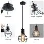 SHUNG YU Industrial Cage Pendant Light, Vintage Metal Ceiling Lamp Rustic Hanging Wire Cage Mini Light Fixture for Office Dining Room Living Room Kitchen Island Restaurant(Bulb not Included)