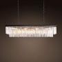 Moooni Industrial Rectangle Crystal Chandelier Vintage Rectangular Pendant Lighting Fixtrue for Dining Room Kitchen Island Farmhouse Dining Room Black 6 Lights L 47''x W 10'' x H 10''