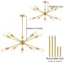 Sputnik Chandelier 10 Lights - Mobile Chandelier Lighting Fixture for Dining Room, Brushed Brass Ceiling Lighting for Bedroom,Hallway,Kitchen,Living Room