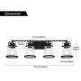 Lucidce Farmhouse Bath Vanity Light 4 Heads Black Wall Sconces with Hammered Glass,Rustic Exterior Bathroom Lighting Fixture Over Mirror Industrial Vintage Wall Mount lamp for Living Room Hallway