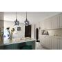 Pendant Lighting Polygonal Smoky Gray Glass Adjustable Hanging Ceiling Light for Dining Room 1-Light Black Finish