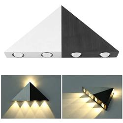 Lemonbest Modern Triangle 5W LED Wall Sconce Light Fixture Indoor Hallway Up Down Wall Lamp Spot Light Aluminum Decorative Lighting for Theater Studio Restaurant Hotel (Hardwired)