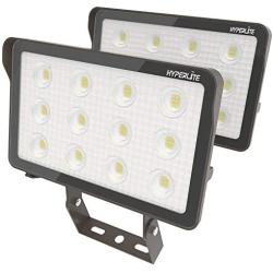 HYPERLITE LED Flood Light 50W 5,500Lm 5000K Flood Lights Outdoor IP65 Waterproof LED Security Light UL Qualified for Garage Backyard Doorways 2 Pack