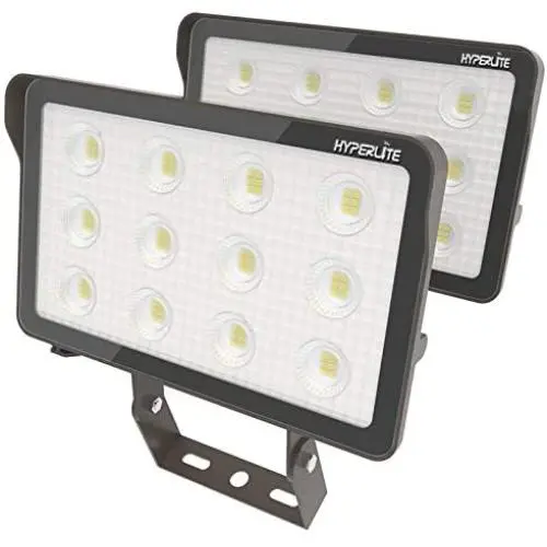 HYPERLITE LED Flood Light 50W 5,500Lm 5000K Flood Lights Outdoor IP65 Waterproof LED Security Light UL Qualified for Garage Backyard Doorways 2 Pack