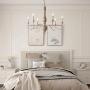LNC French Country Chandeliers Wood 6 Lights Rust Arms for Dining, Bedroom, Living Room and Bathroom, Brown