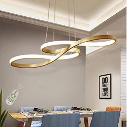 LED Chandelier Dining Room Island Ceiling Pendant Light Dimmable 3000K-6500K Remote Acrylic Half Flush Mount Lighting Fixtures, Modern Designer Height Adjustable Bedroom Living Room Decor Hanging Lamp