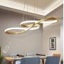 LED Chandelier Dining Room Island Ceiling Pendant Light Dimmable 3000K-6500K Remote Acrylic Half Flush Mount Lighting Fixtures, Modern Designer Height Adjustable Bedroom Living Room Decor Hanging Lamp