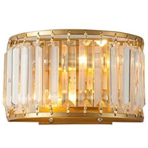 E14 Crystal Wall Lamp Modern Metal Wall Sconce Lamp Luxury Gold Wall Light Fixtures Bedside Reading Lamps Living Room Bathroom Decoration Wall Lamps (Color : Gold)