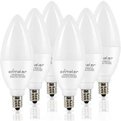 LED Candelabra Bulb, Ceiling Fan Light Bulbs, E12 LED Bulb, 5 Watt (60 Watt Equivalent), Soft White 2700K LED Chandelier Light Bulbs, Candle Bulb Small Base for Chandelier, Non-Dimmable (6 Pack)