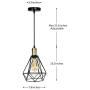 Espird Wire Cage Pendant Light Fixture,Geometric Bronze Vintage Hanging Lighting Industrial lamp Metal Shade for Kitchen Island Dining Room Bedroom Loft Hallway