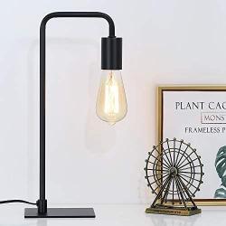 Edison Lamp, Industrial Desk Lamp, Bedside Table Lamp for Nightstand, Coffee Table, Dressers, Study Desk, Black Metal Lamps in Bedroom, Living Room, College Dorm