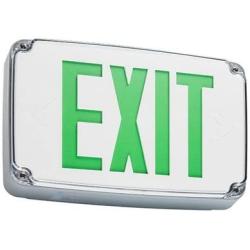 Ciata Lighting Green LED Compact Outdoor Exit Sign for Wet Location with Battery Backup