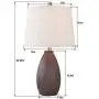 Maxax Ceramic Table Lamps Set of 2 Nightstand Lamps with Oatmeal Shade Bedside Desk Lamps for Bedroom, Living Room, Office, Brown Finish