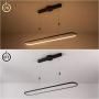ROYAL PEARL Modern Linear LED Chandelier Lighting with Adjustable Hanging Light, Black