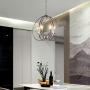 Sunlighting Modern Chandelier, Vanity Pendant Hanging Light for Bedroom, Kitchen, Foyer, Dining & Living Room and Entryway, Satin Nickel Finish