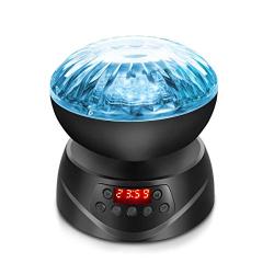 Ocean Wave Night Light Projector with Speaker, SStechi Relaxing Timer Remote Toddler Baby Kids Children Adults Boy Girl Bedroom Sleep Night Light Lamp Star Projector Light Show (Black)