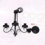 Lucidce Contemporary 3 Lights Chandelier with Clear Glass Shades, Black Finish Lighting Fixtures Ceiling Rustic Farmhouse Dining Room Light Adjustable Chain Pendant Lights Kitchen Island Entryway