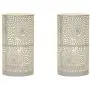 JHY DESIGN Set of 2 White Table Metal lamp Battery Powered Cordless Accent Light with Edison Style Bulb Battery Operated Great for Weddings Parties Patio Events for Indoors Outdoors