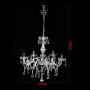 Maple Leaf Shape K9 Crystal Candle Chandeliers Lighting 6 Lights Bathroom Pendant Ceiling Lights Fixture Lamp for Dining Living Room Bedroom Hallway Entry (Crystal)