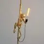 IJ INJUICY Monkey Pendant Light, Resin Hanging Lamp, Hemp Rope Ceiling Light Fitting for Kitchen, Bedroom, Living Dining Room, Corridor, Restaurant, Bar (Gold)
