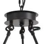 NOXARTE Round Crystal Chandelier Vintage LED Dimmable Hanging Ceiling Light with Adjustable Chain for Dining Room Bedroom Farmhouse Black