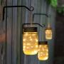 GIGALUMI Hanging Solar Mason Jar Lights, 6 Pack 30 Led String Fairy lights Solar Lanterns Table Lights, 6 Hangers and Jars included. Great Outdoor Lawn Decor for Patio Garden, Yard and Christmas Décor