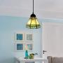 LITFAD LED Pendant Lighting 6 Inch Width Shade Tiffany Designed Art Glass Style Mini Pendant Light Art Decoration Ceiling Hanging Light for Dining Room Restaurant Coffee Shop Bar