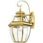 Livex Lighting 2151-02 Monterey 1 Light Outdoor Polished Brass Finish Solid Brass Wall Lantern with Clear Beveled Glass