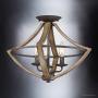 Luxury Farmhouse Ceiling Light, Medium Size: 12.5''H x 16.5''W, with Rustic Style Elements, Wood Grain Metal with Antique Black Finish, UQL2963 from The Swansea Collection by Urban Ambiance