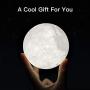 BRIGHTWORLD Moon Lamp, 3.5 inch 3D Printing Lunar Lamp Night Light with Black Hand Stand as Kids Women Girls Boy Birthday Gift, USB Charging Touch Control Brightness Two Tone Warm Cool White